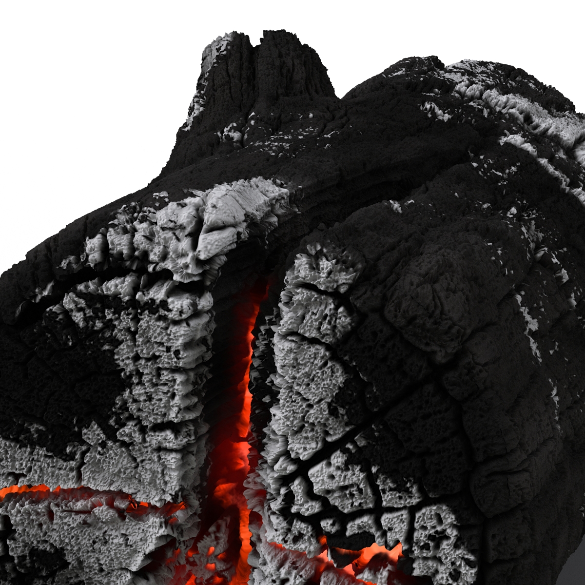 3D Charred Log 2 model