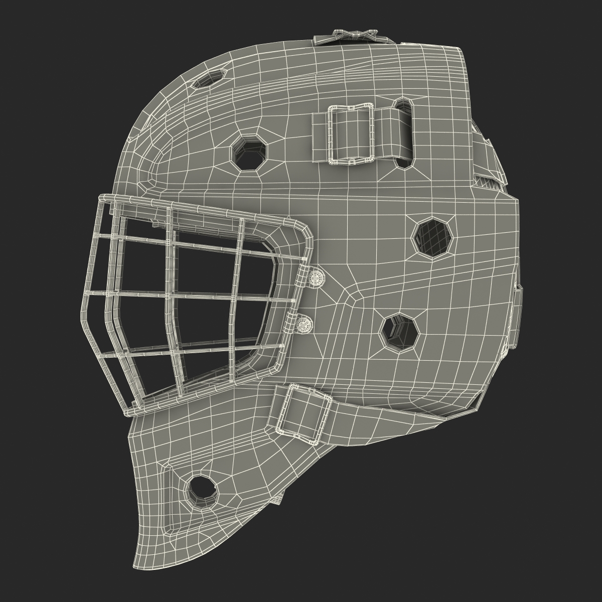 3D model Hockey Goalie Mask Bauer Black