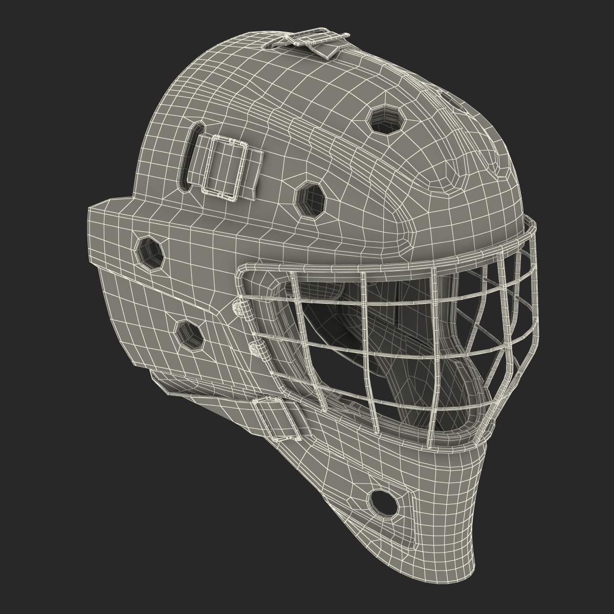 3D model Hockey Goalie Mask Bauer Black