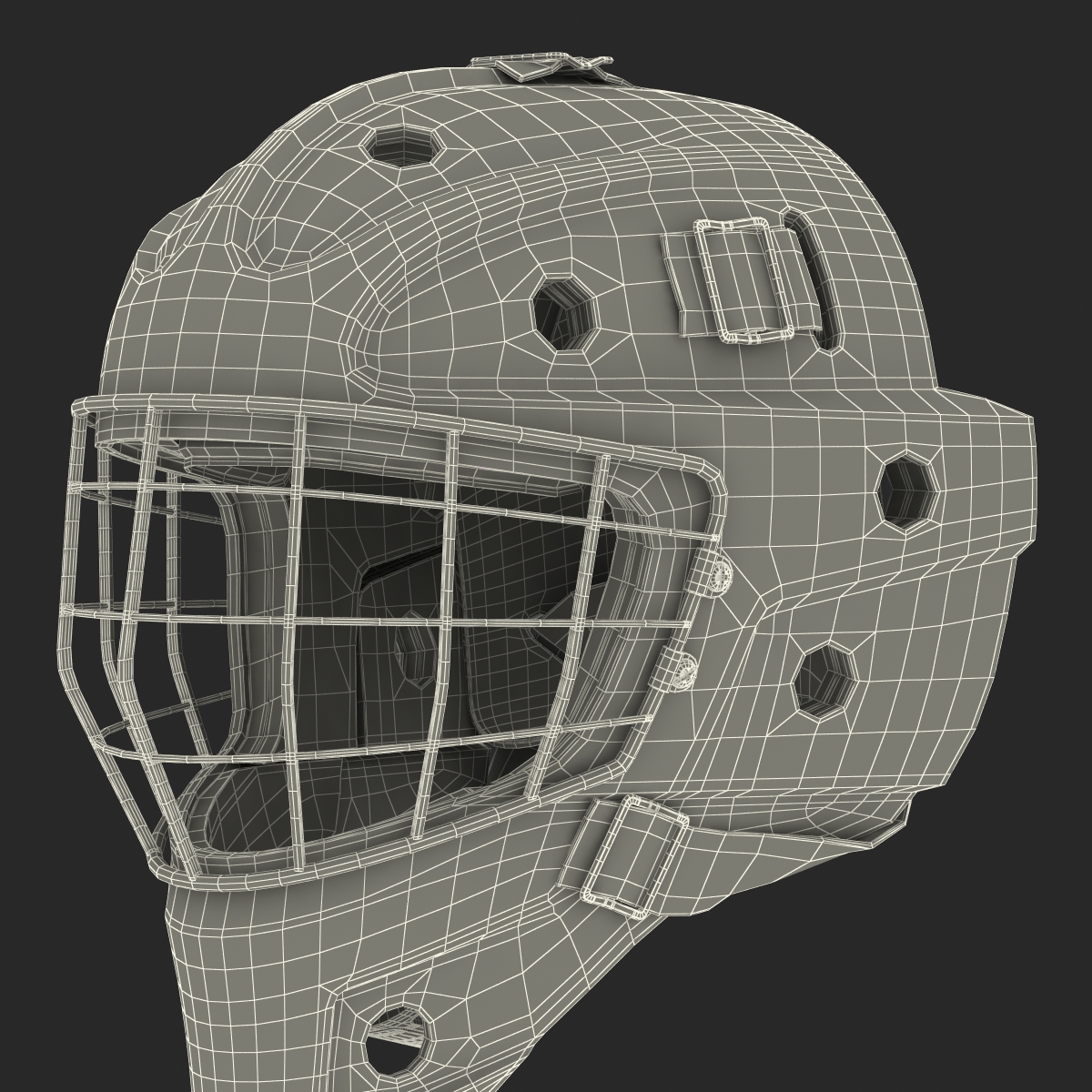 3D model Hockey Goalie Mask Bauer Black