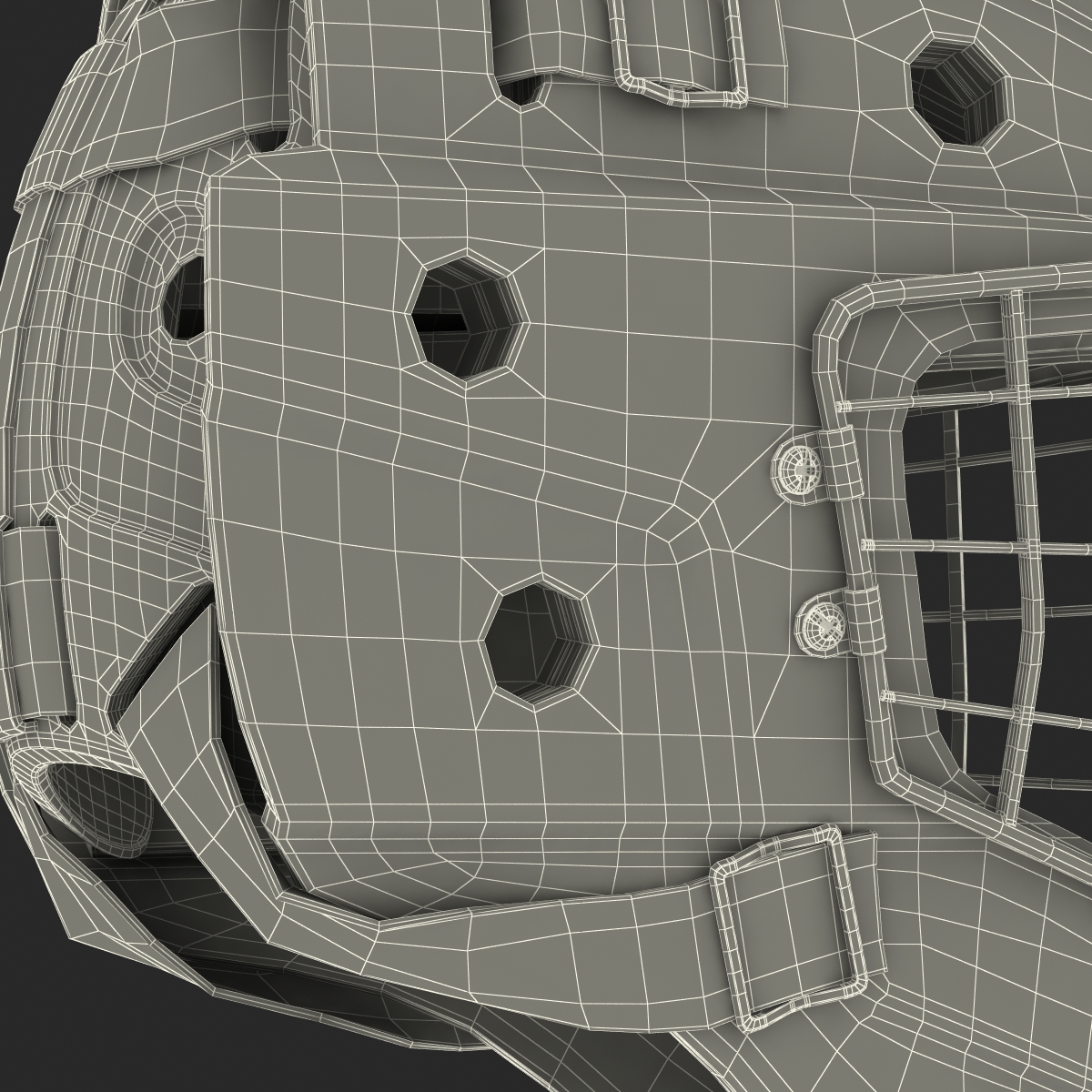 3D model Hockey Goalie Mask Bauer Black