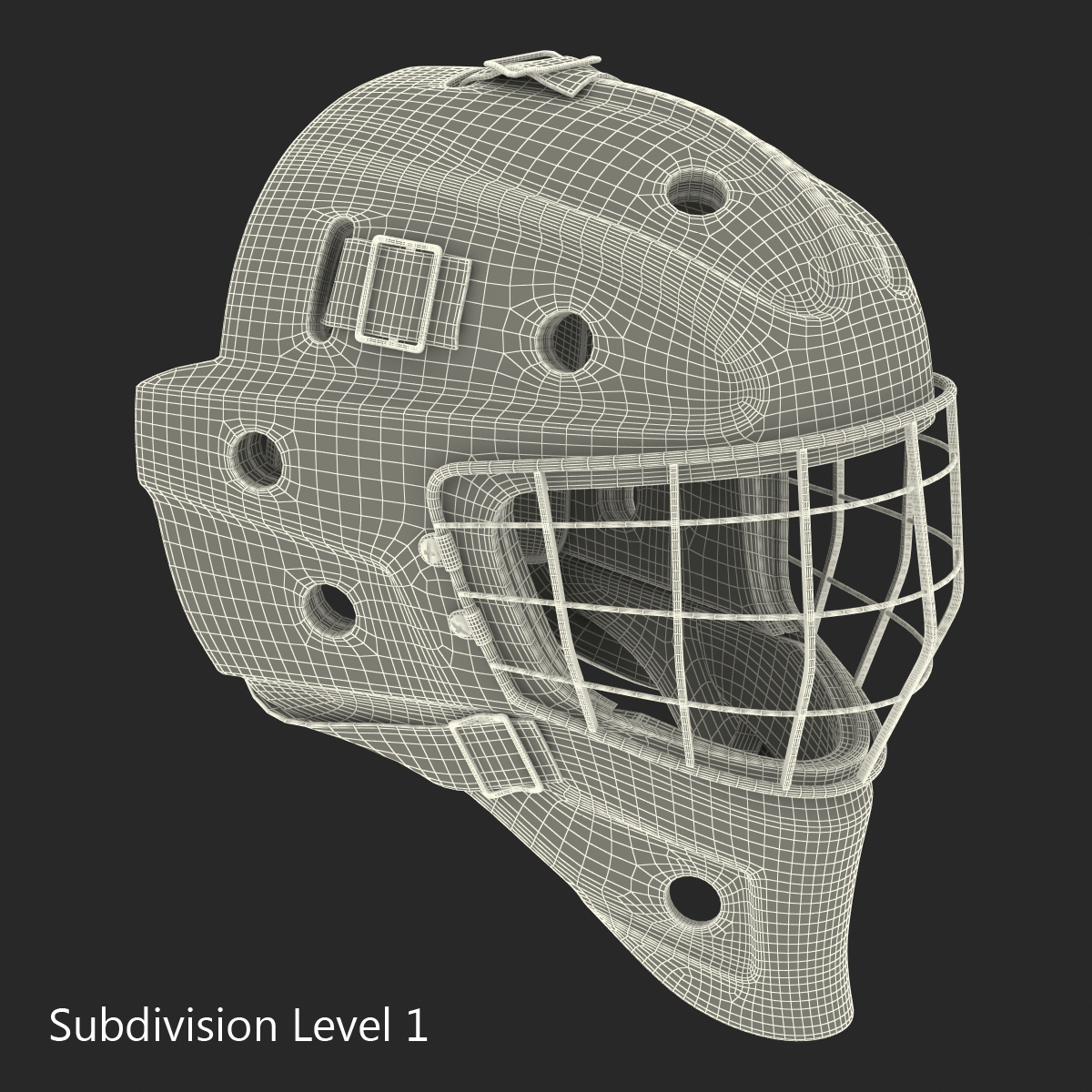 Hockey Goalie Mask Generic Black 3D