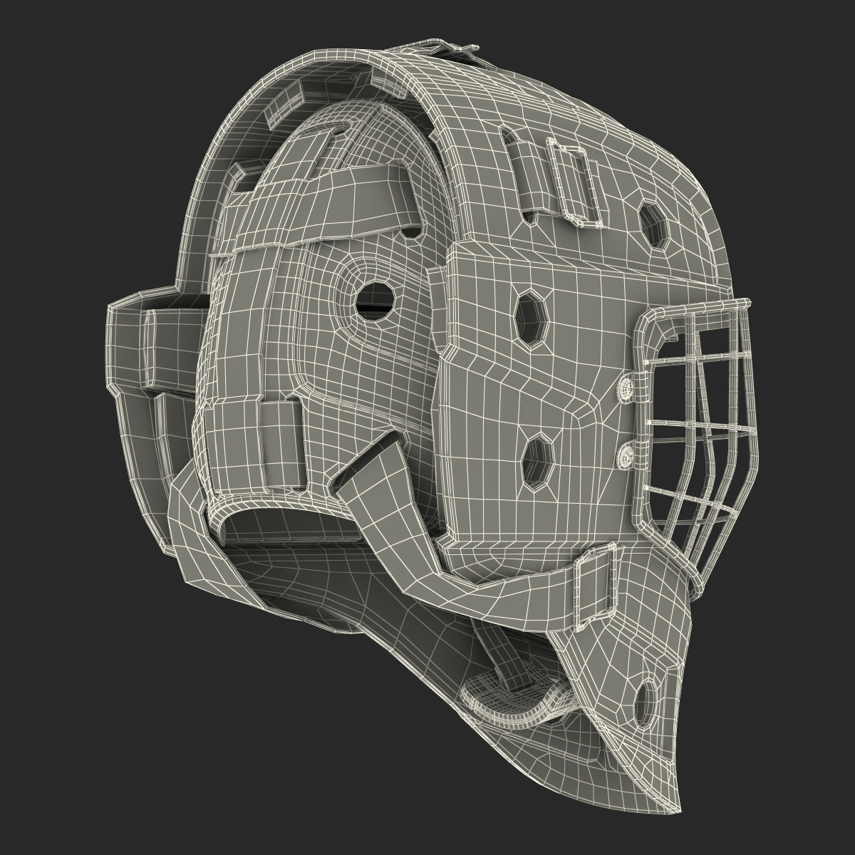 Hockey Goalie Mask Generic Black 3D