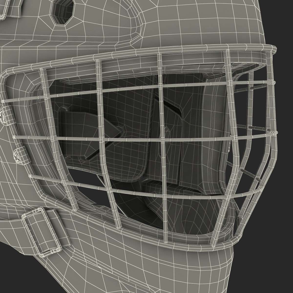 Hockey Goalie Mask Generic Black 3D