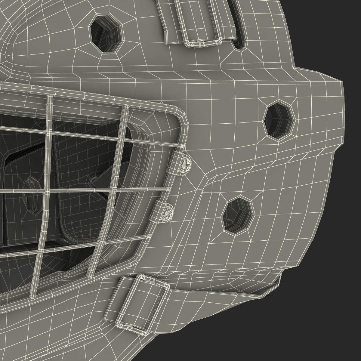 Hockey Goalie Mask Generic Black 3D