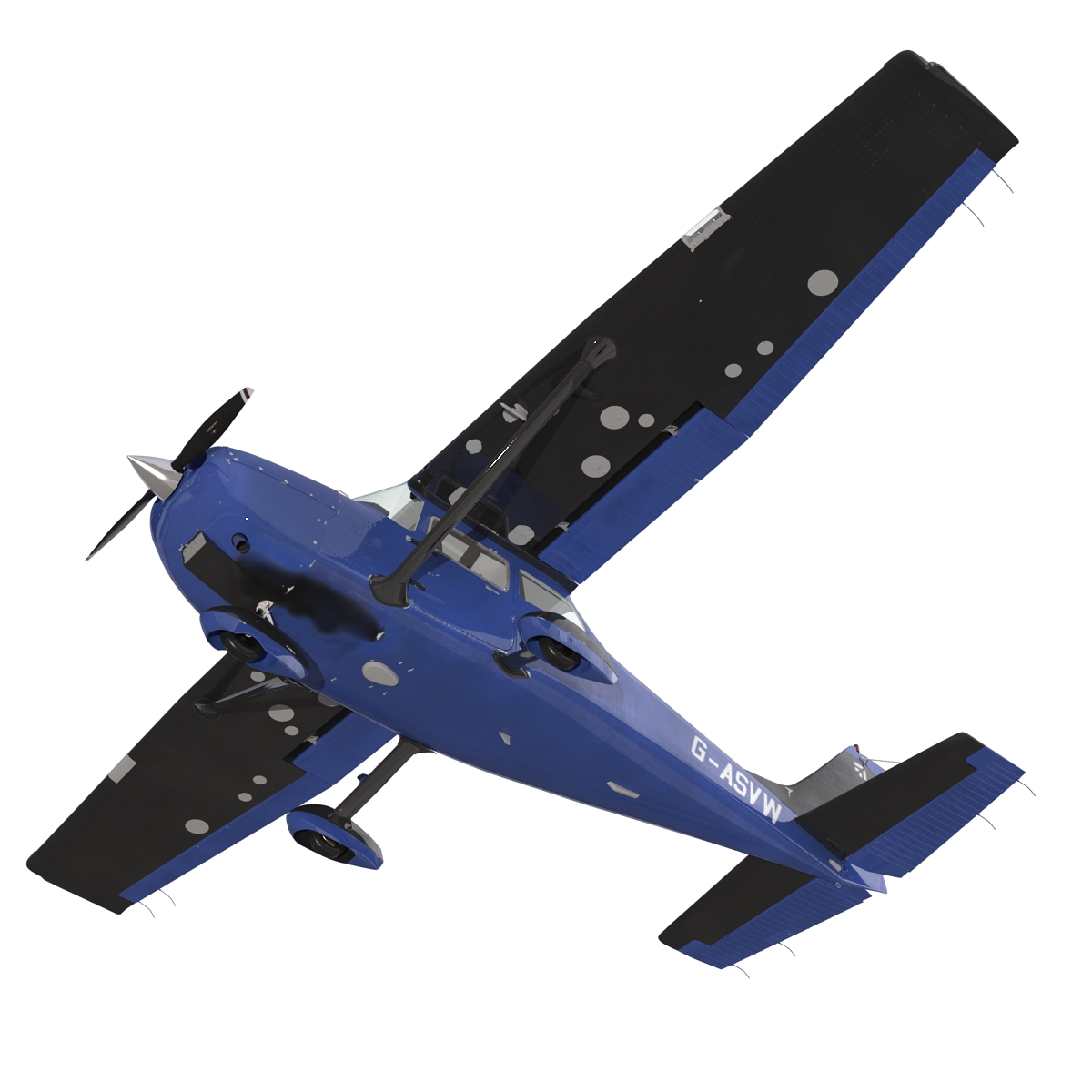 3D model Cessna 172 Blue