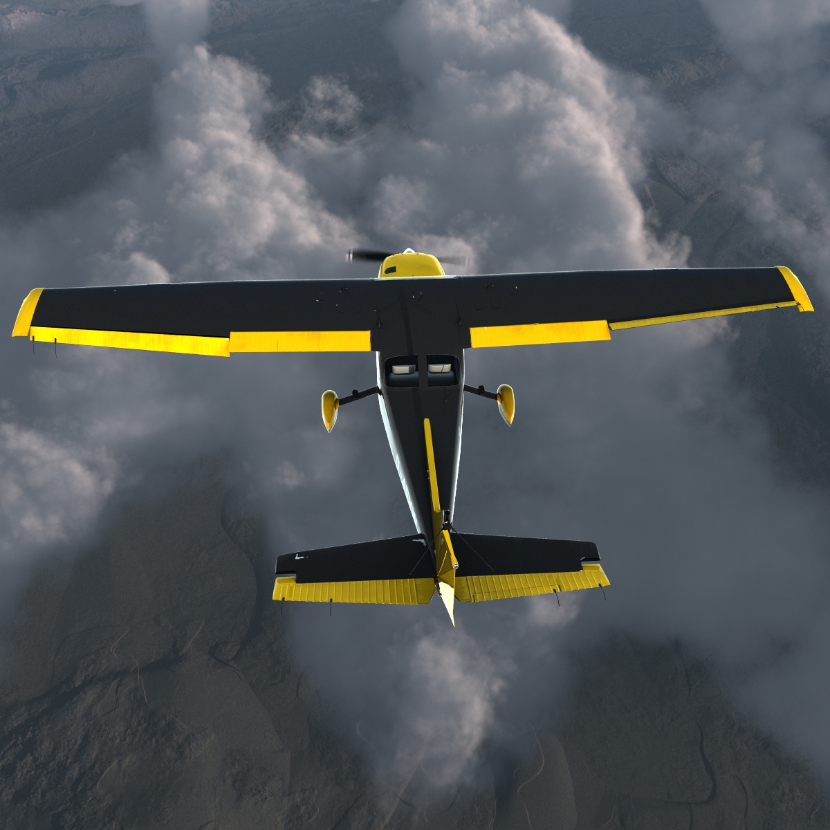 3D Cessna 172 Black