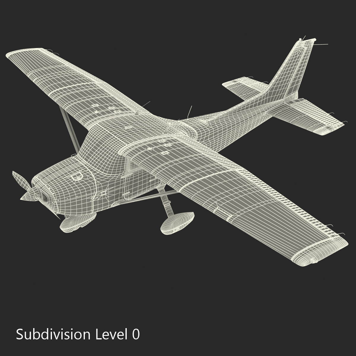 3D Cessna 172 Black