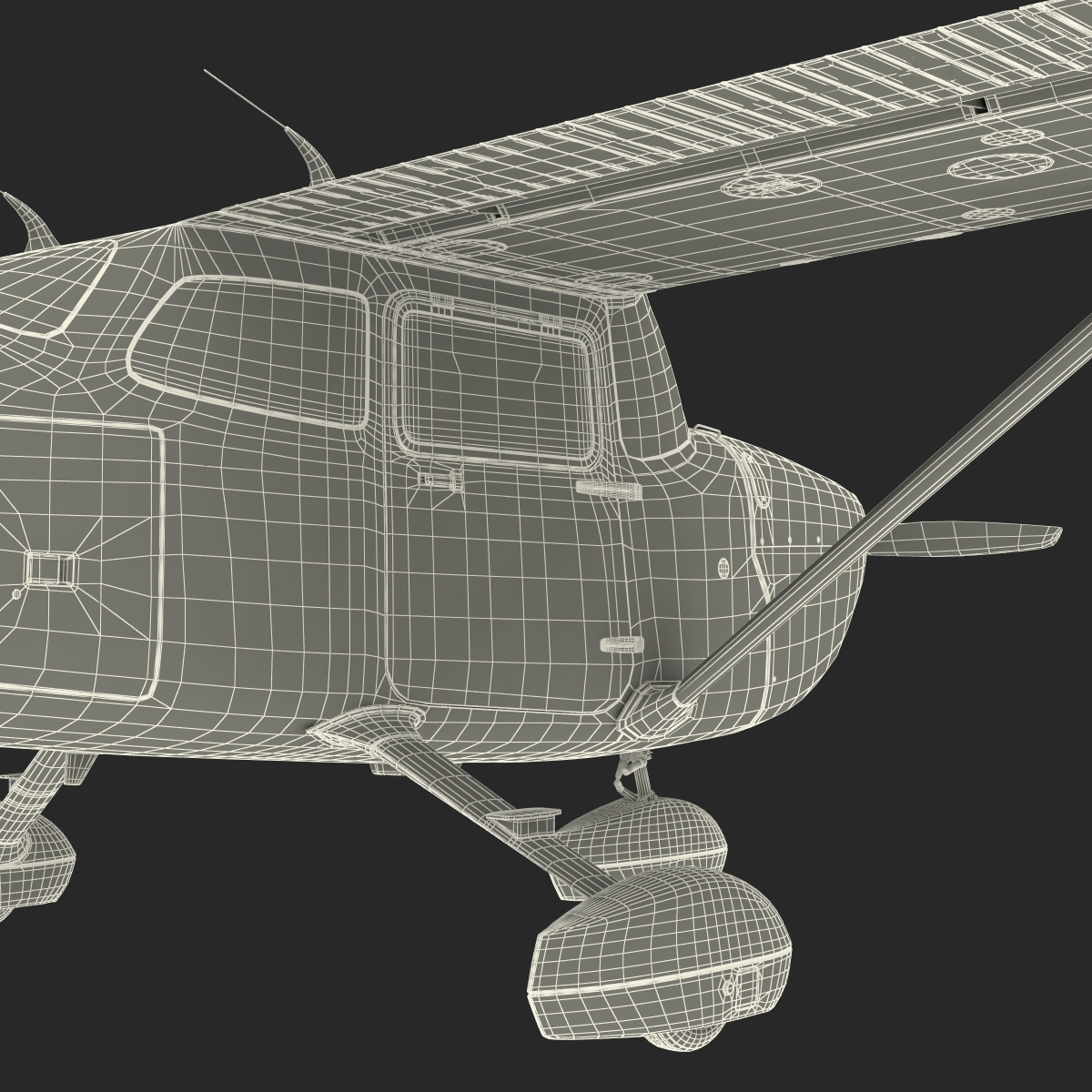 3D Cessna 172 Black