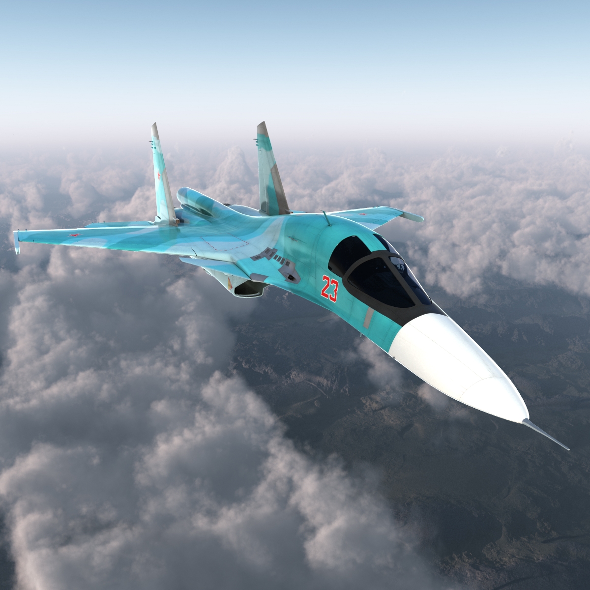 3D model Fighter Sukhoi Su 34