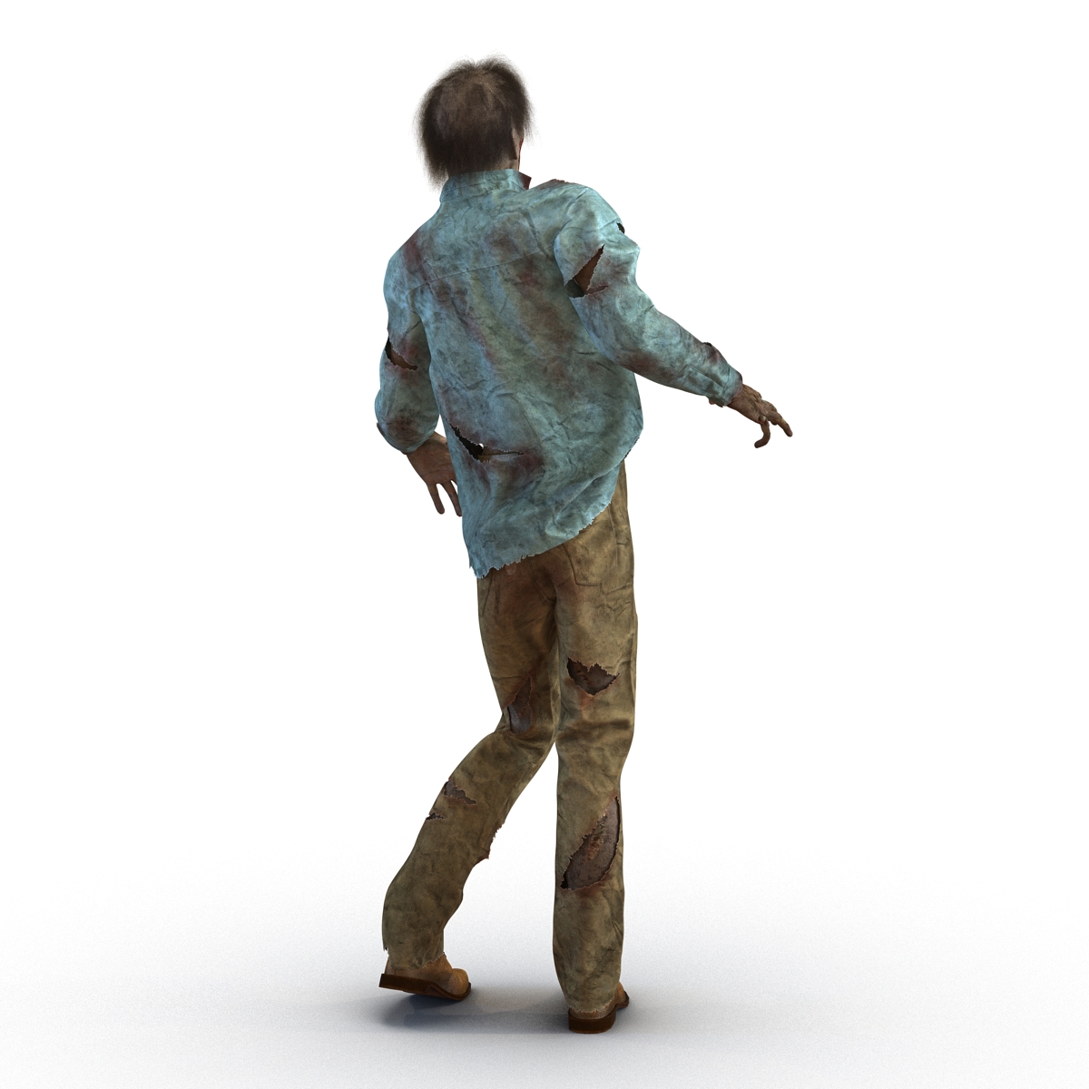 3D Zombie Rigged with Hair model