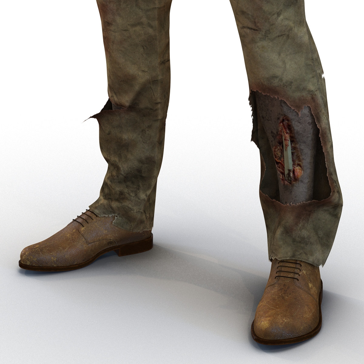 3D Zombie Rigged with Hair model