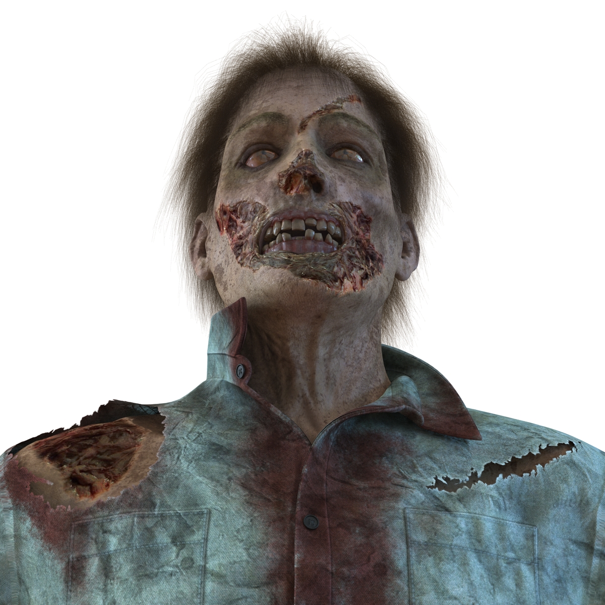 3D Zombie Rigged with Hair model