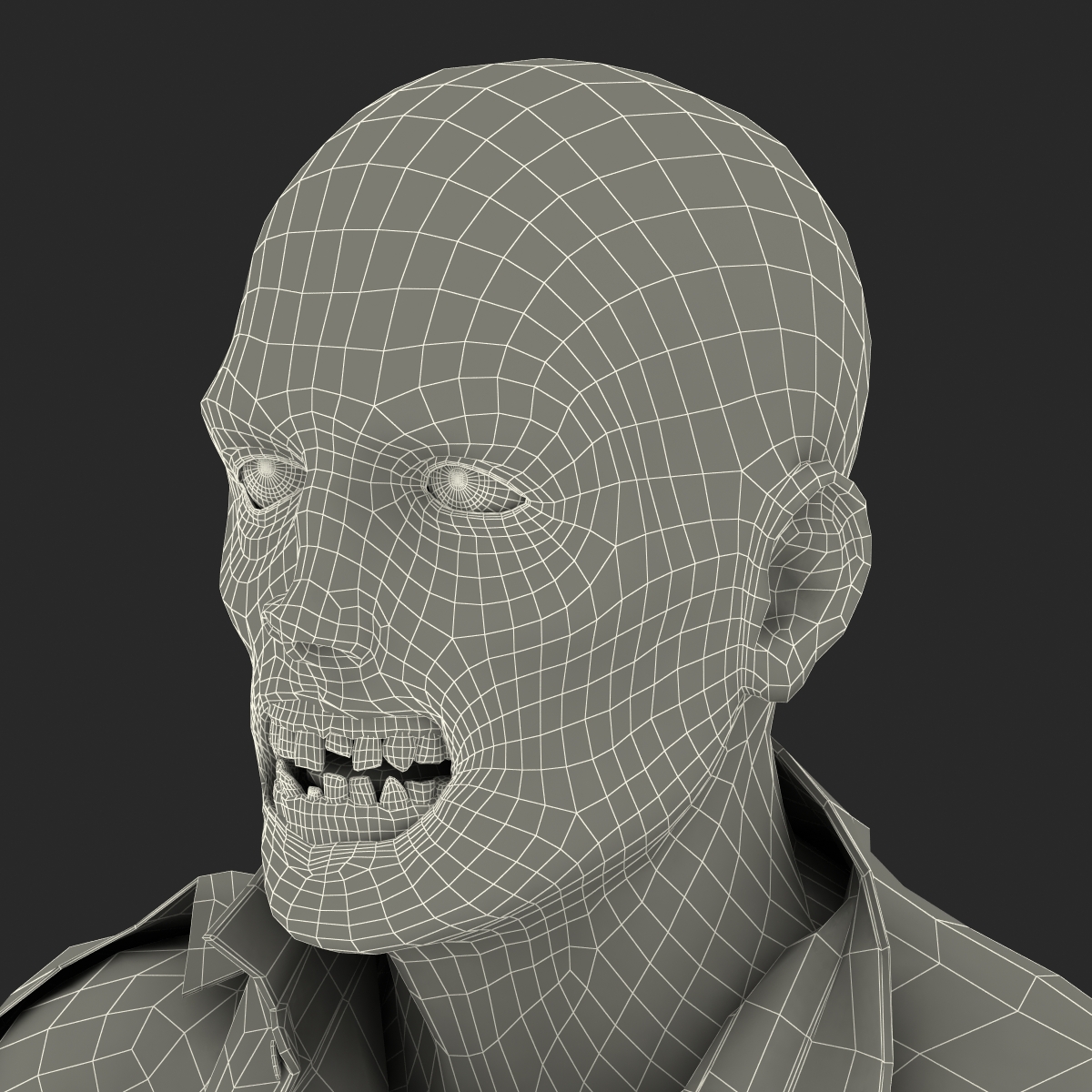 3D Zombie Rigged with Hair model