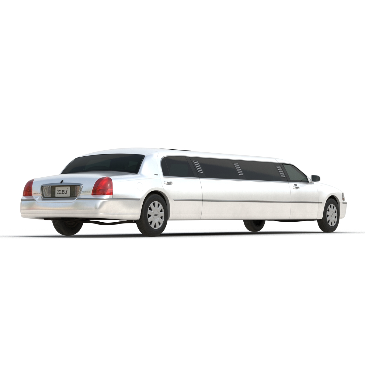 3D model Lincoln Stretch Car Limousine White