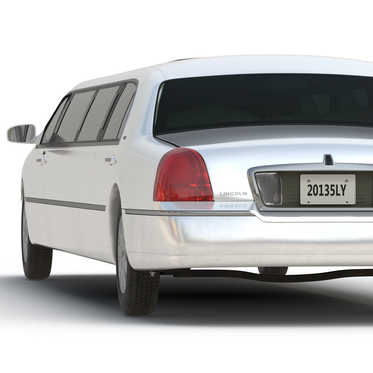 3D model Lincoln Stretch Car Limousine White