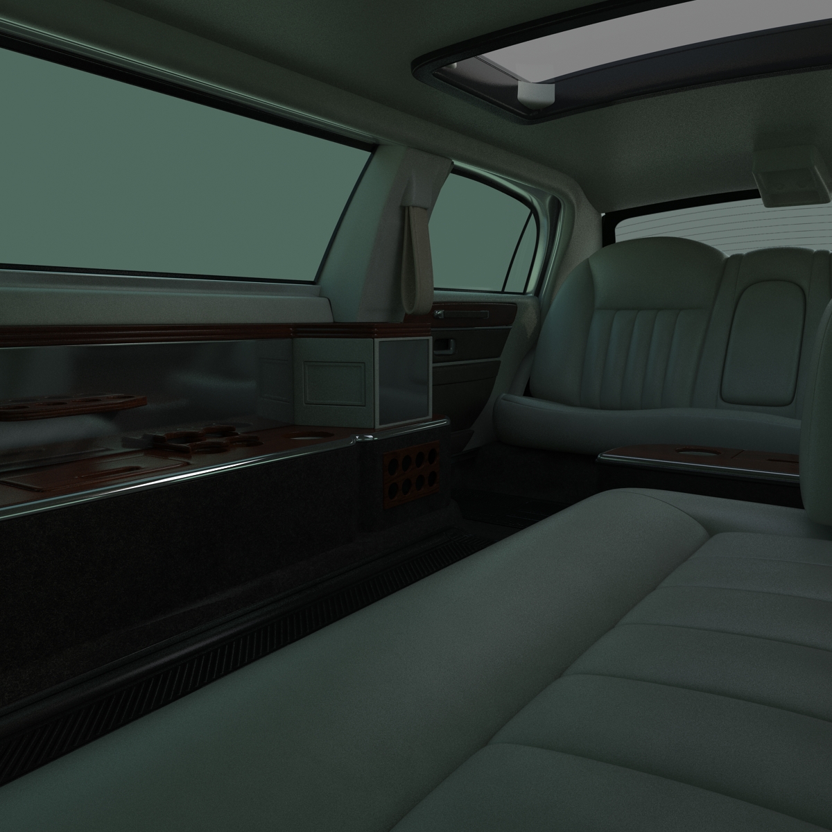 3D model Lincoln Stretch Car Limousine White