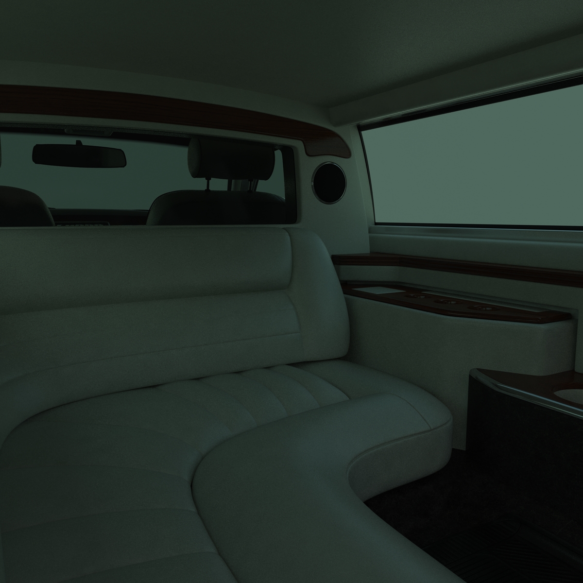 3D model Lincoln Stretch Car Limousine White