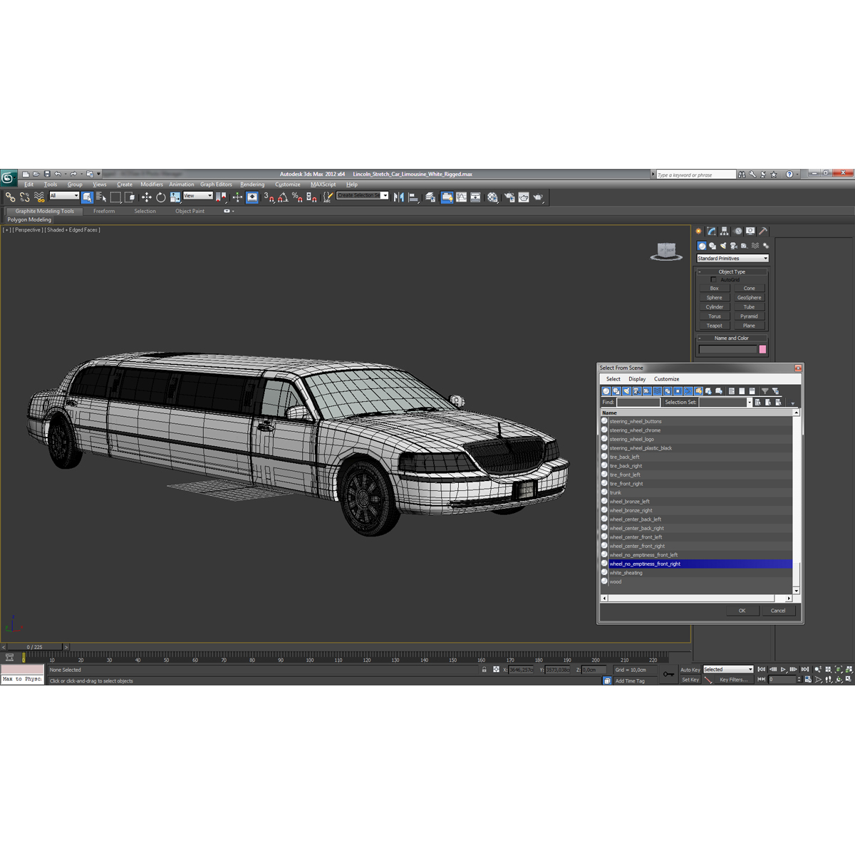 3D model Lincoln Stretch Car Limousine White