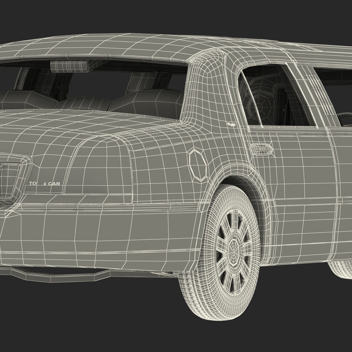 3D model Lincoln Stretch Car Limousine White