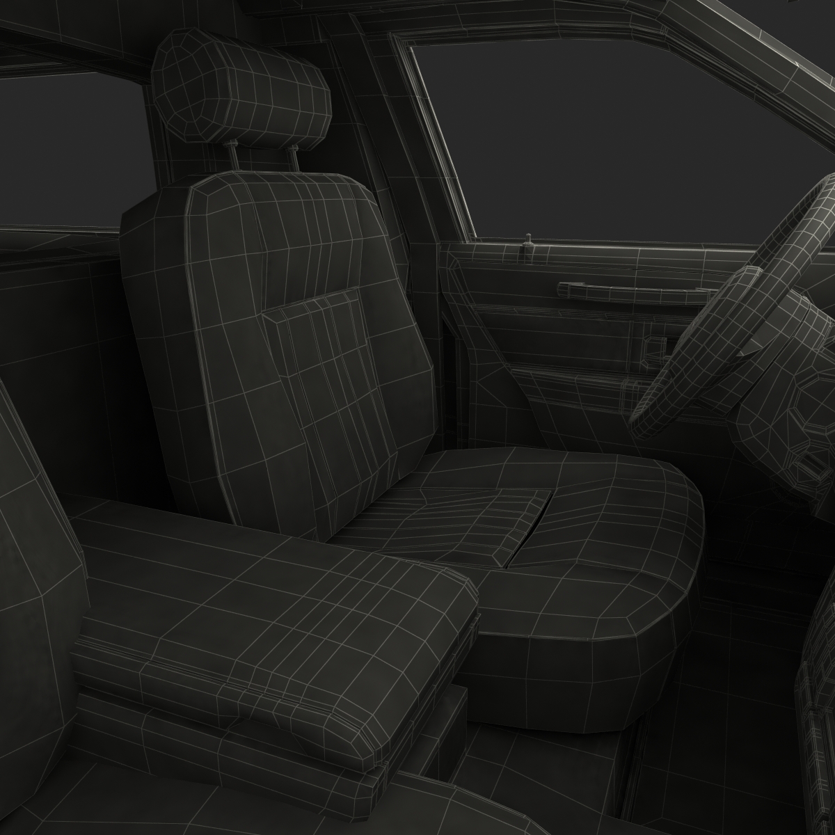 3D model Lincoln Stretch Car Limousine Black