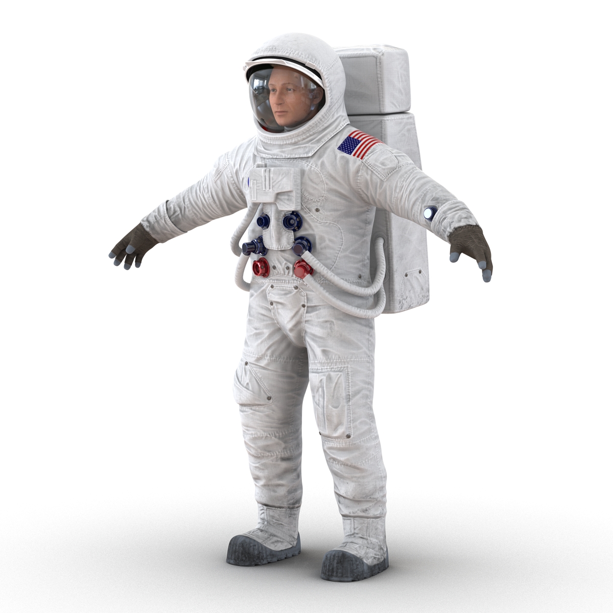 3D Astronaut NASA Wearing Spacesuit A7L