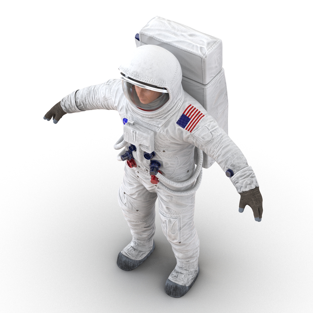 3D Astronaut NASA Wearing Spacesuit A7L