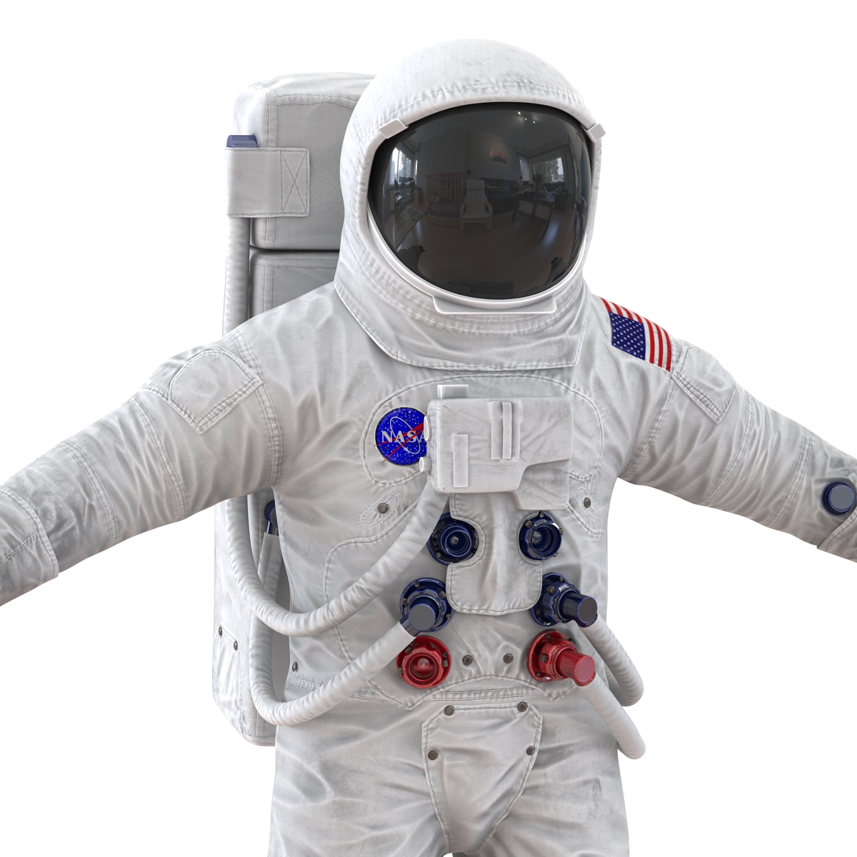 3D Astronaut NASA Wearing Spacesuit A7L