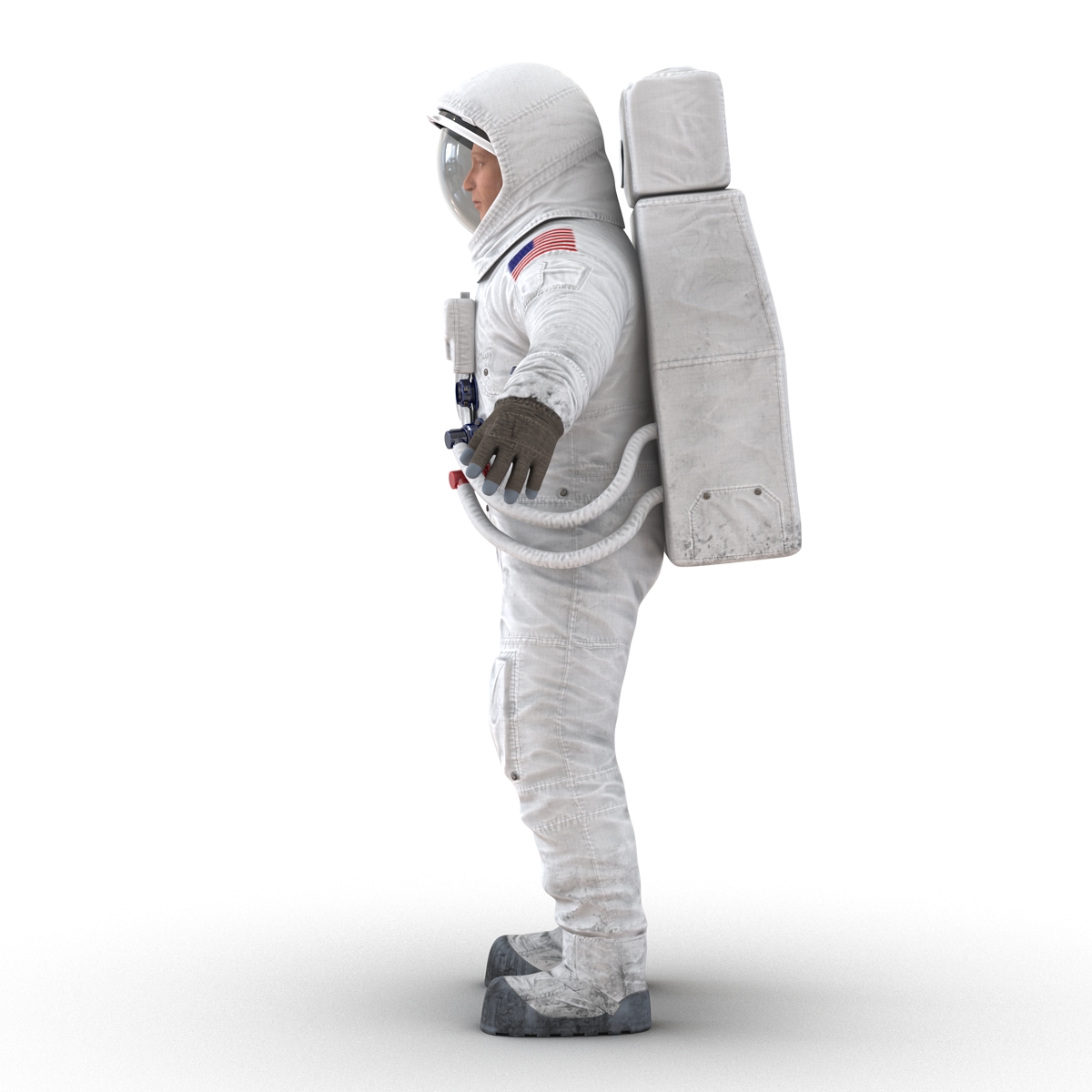 3D Astronaut NASA Wearing Spacesuit A7L Rigged model