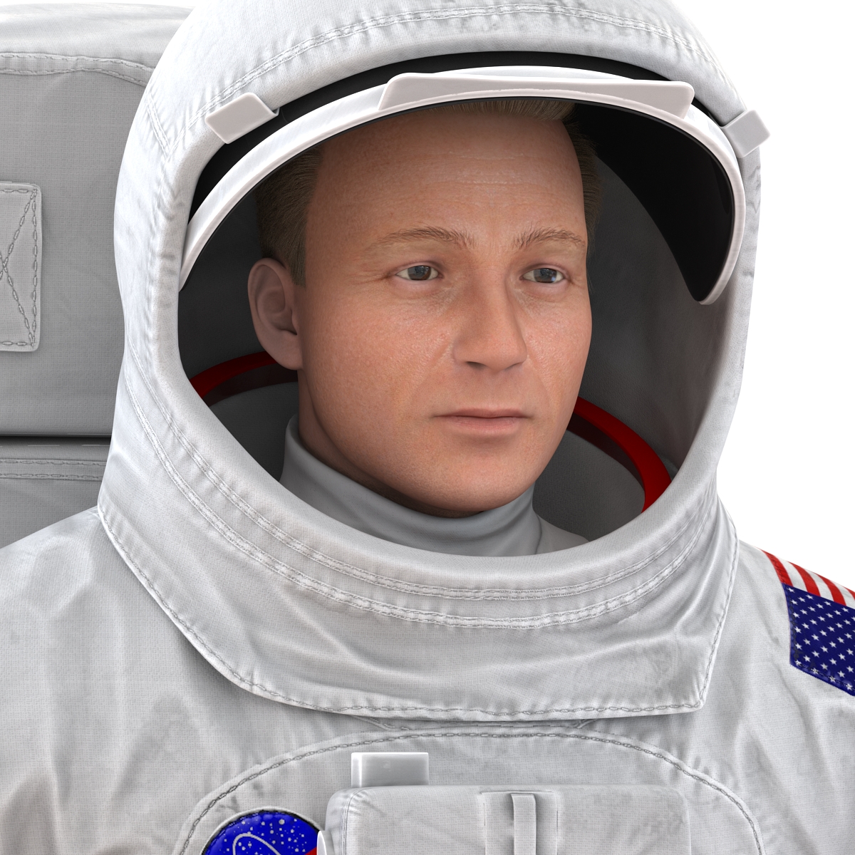 3D Astronaut NASA Wearing Spacesuit A7L Rigged model