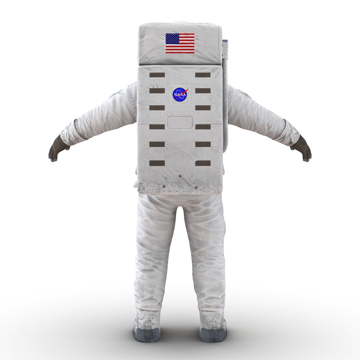 3D model Astronaut NASA Wearing Spacesuit A7L Rigged 2