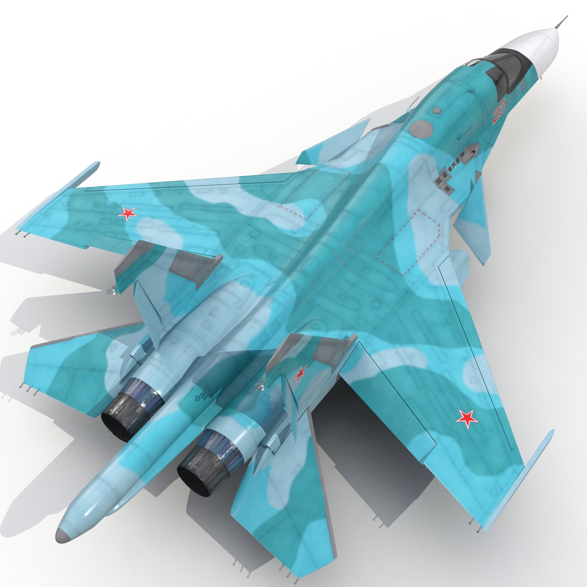 Fighter Sukhoi Su 34 Rigged 3D