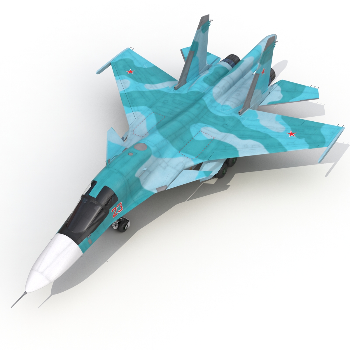 Fighter Sukhoi Su 34 Rigged 3D