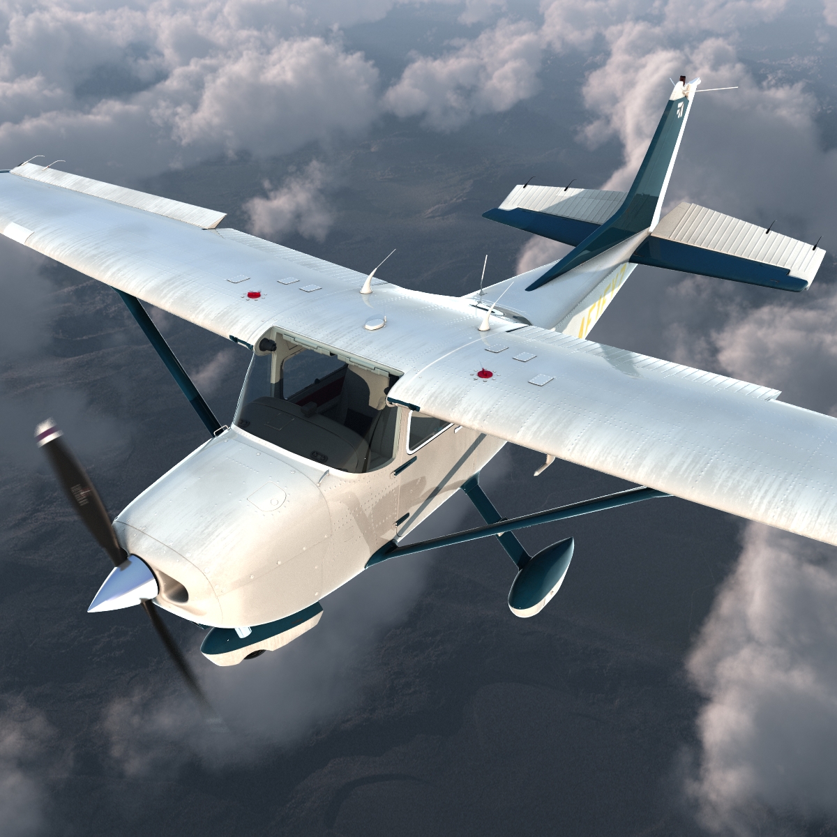 Cessna 172 Rigged 3D