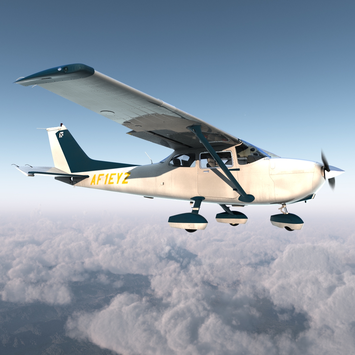 Cessna 172 Rigged 3D