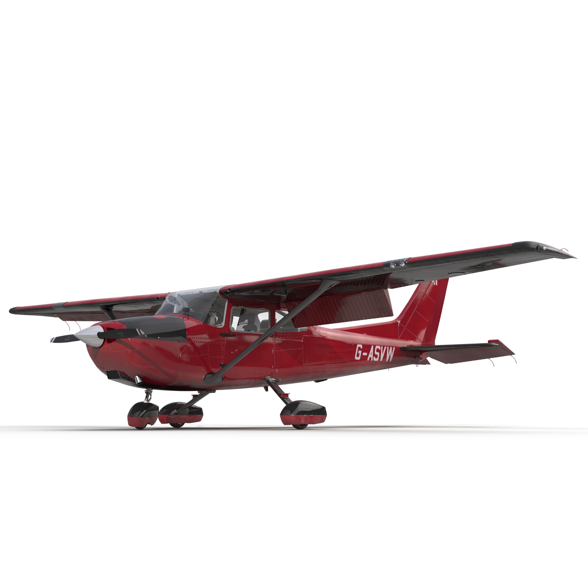 3D Cessna 172 Red Rigged