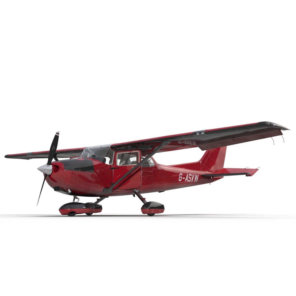 3D Cessna 172 Red Rigged