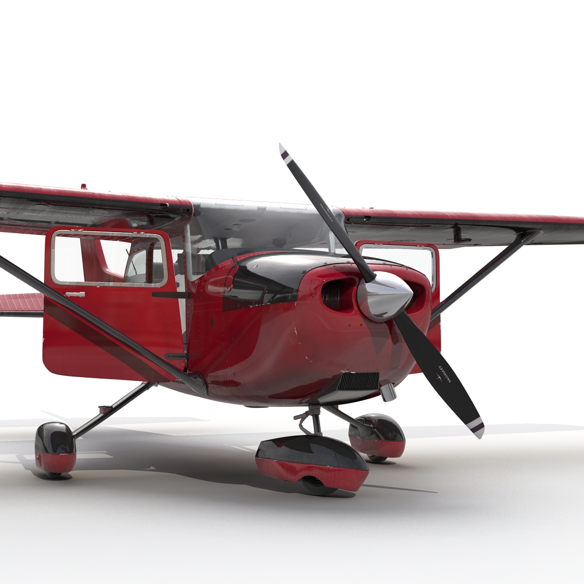 3D Cessna 172 Red Rigged