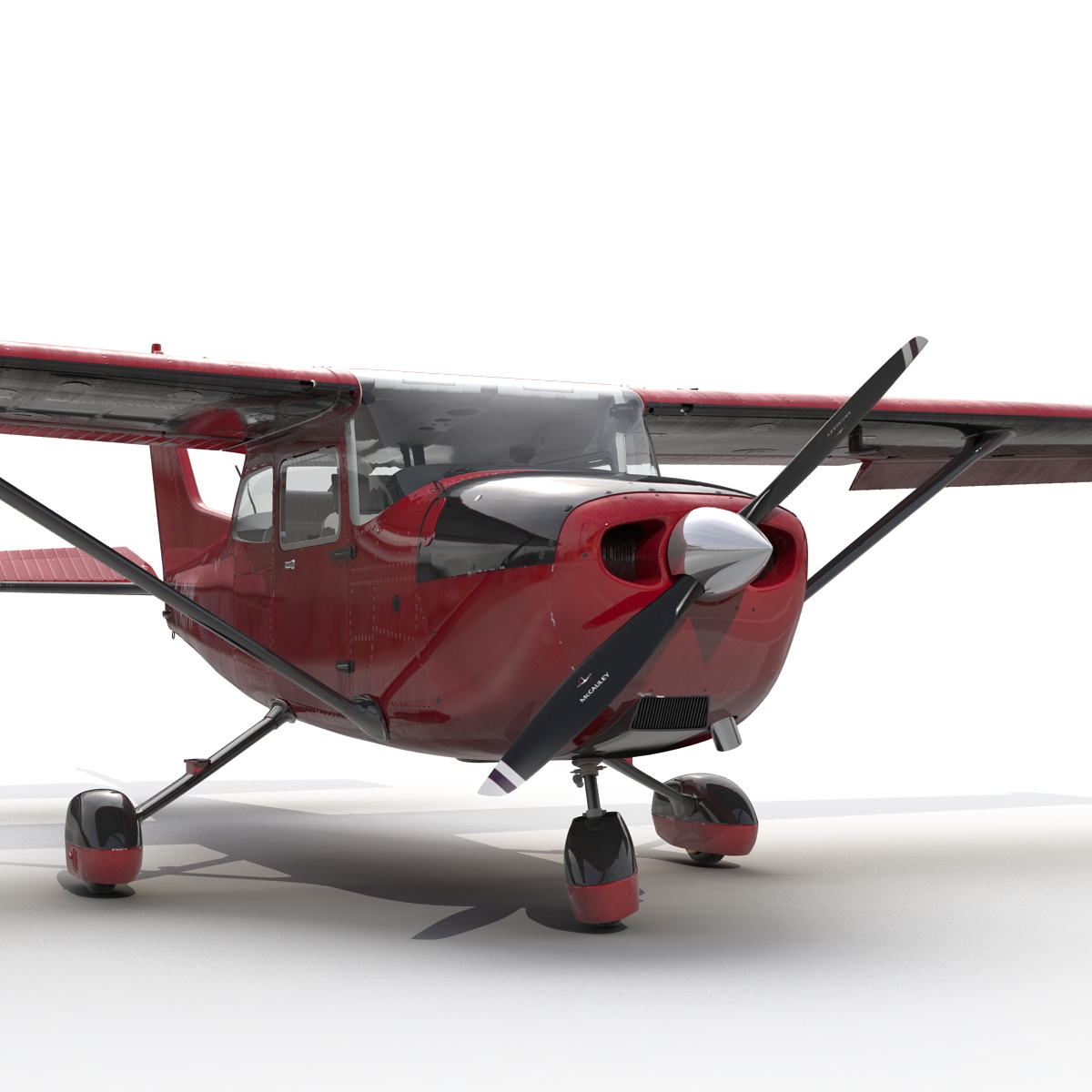 3D Cessna 172 Red Rigged