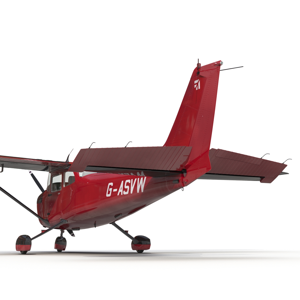 3D Cessna 172 Red Rigged