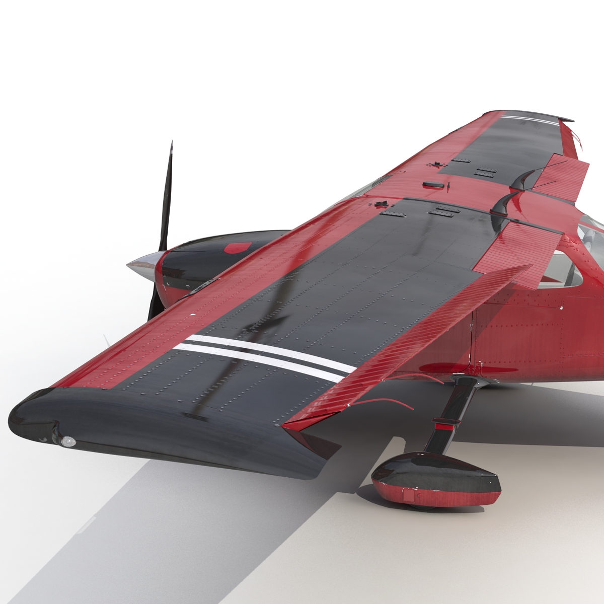 3D Cessna 172 Red Rigged