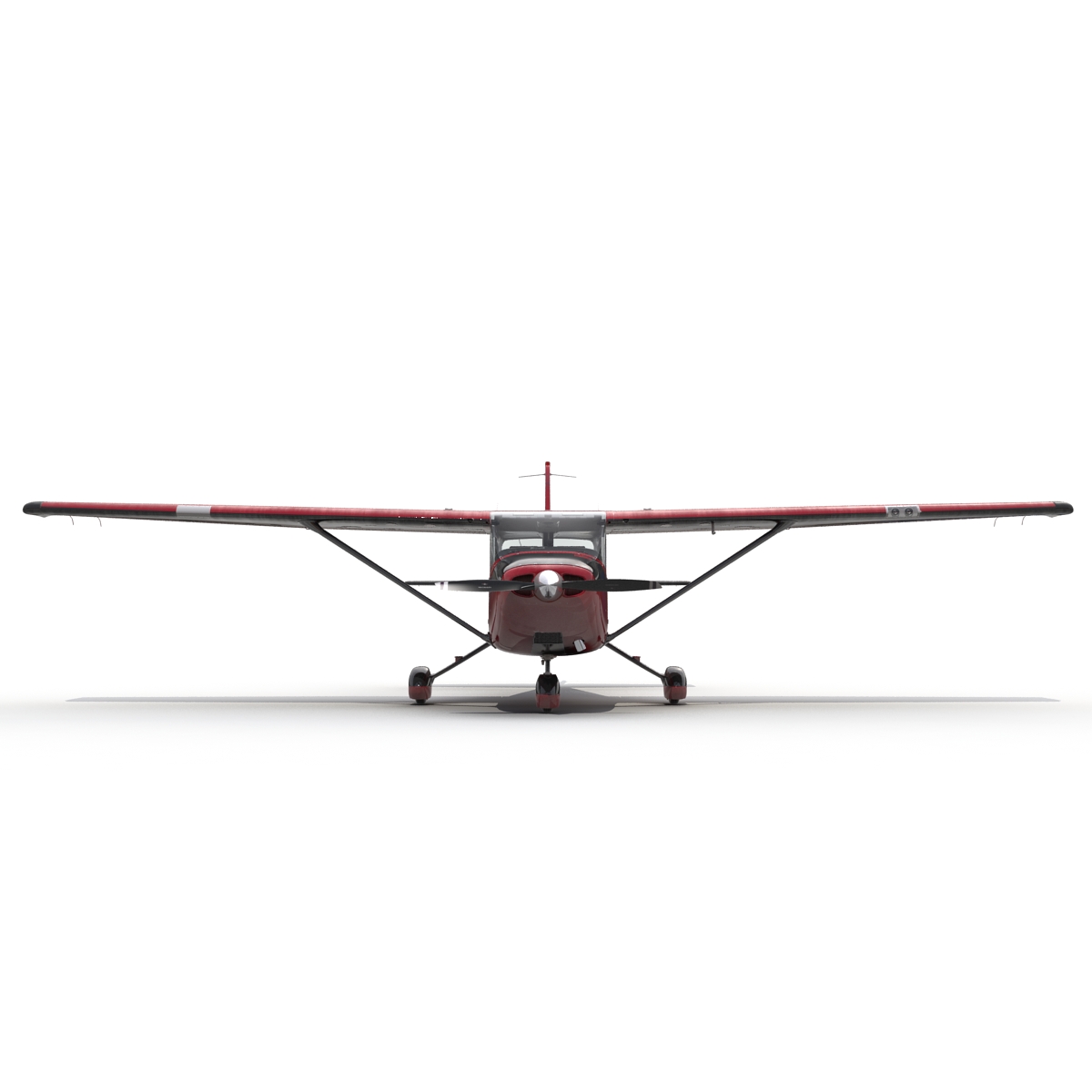 3D Cessna 172 Red Rigged