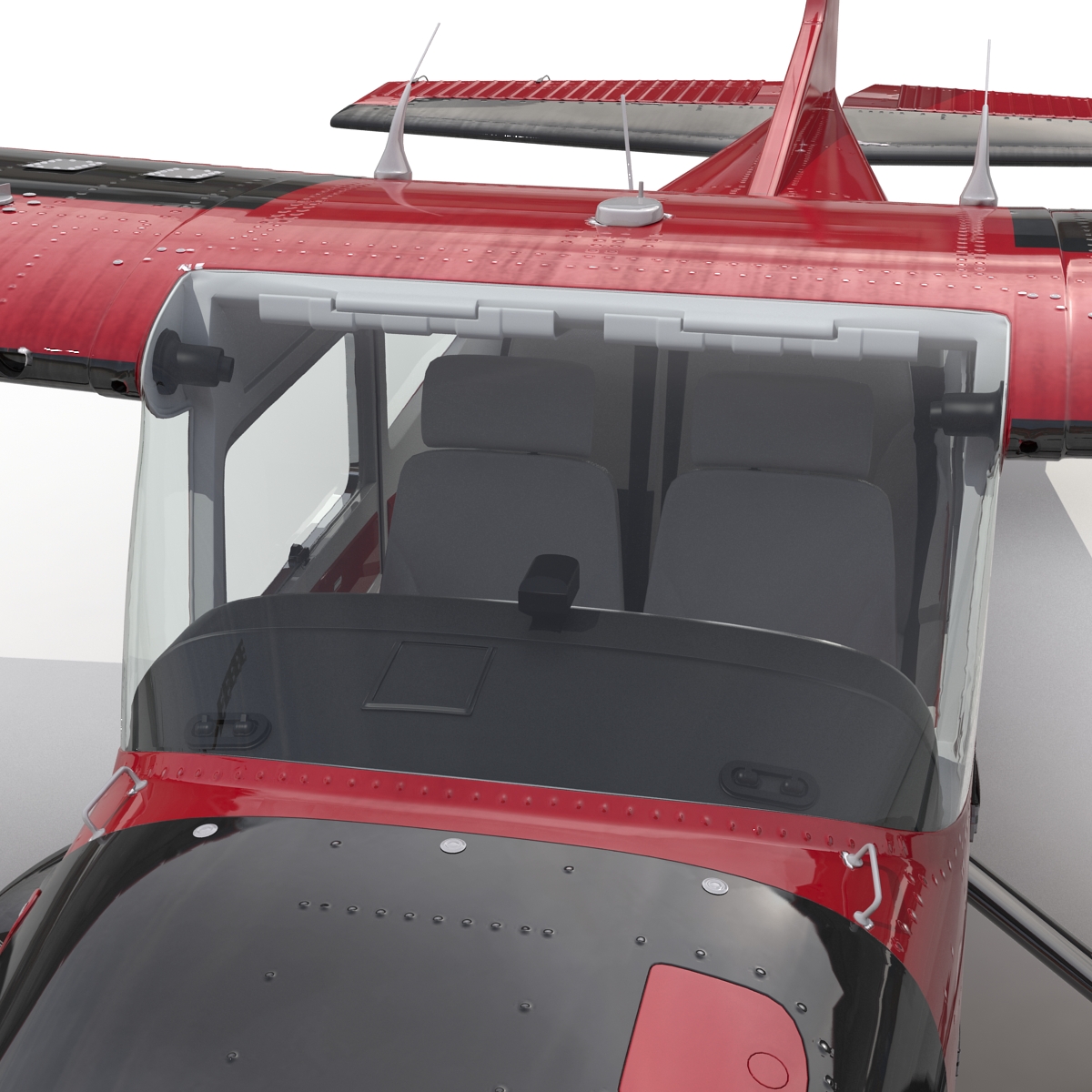 3D Cessna 172 Red Rigged