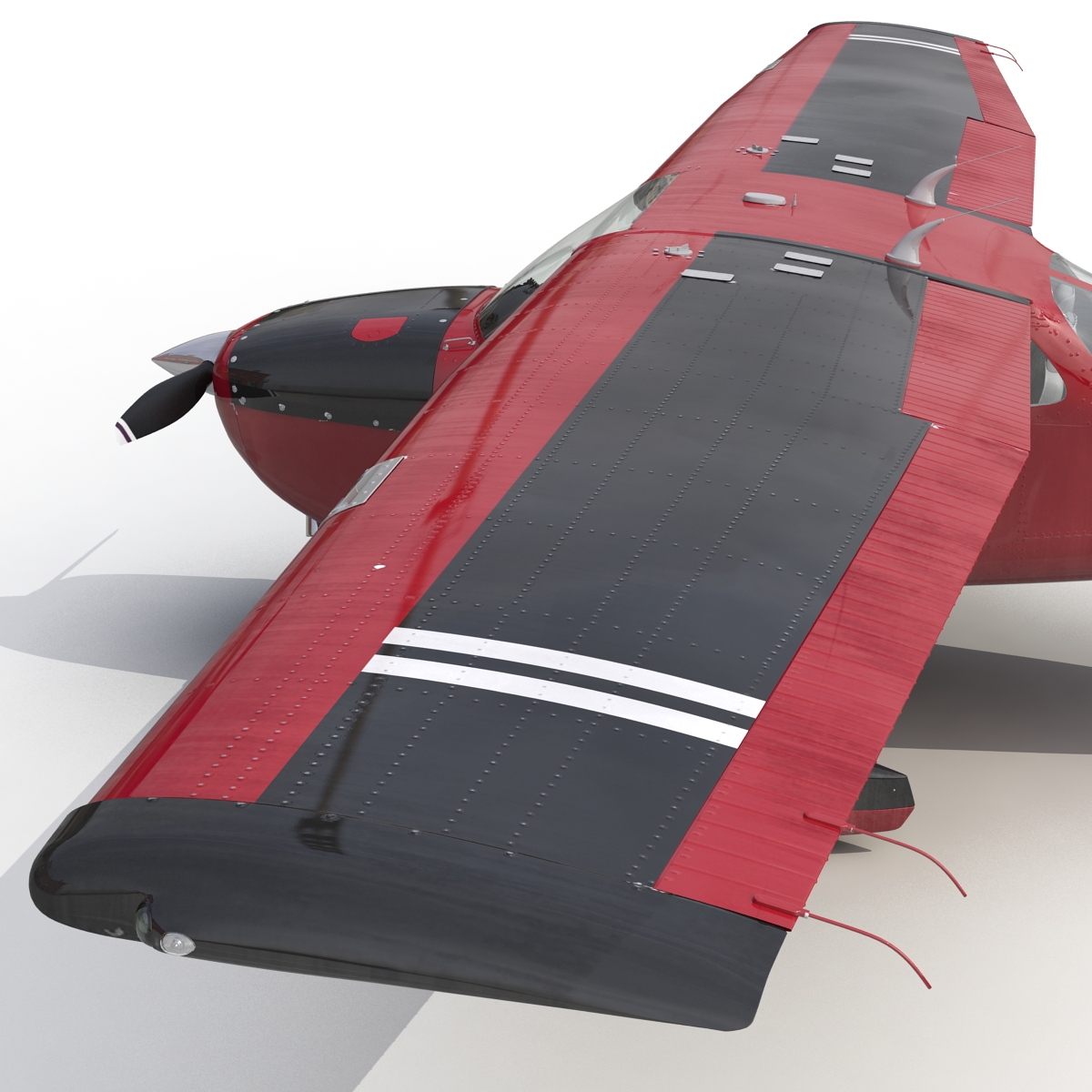 3D Cessna 172 Red Rigged