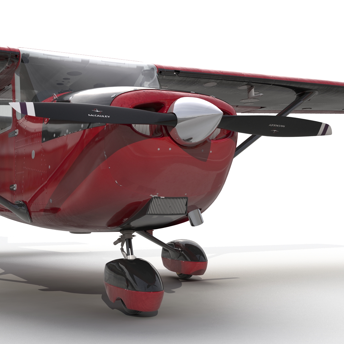 3D Cessna 172 Red Rigged