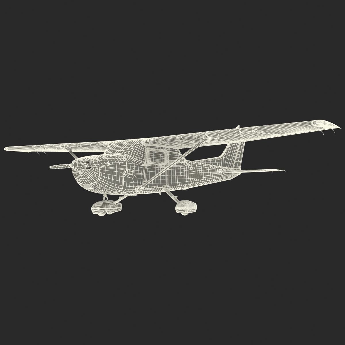 3D Cessna 172 Red Rigged