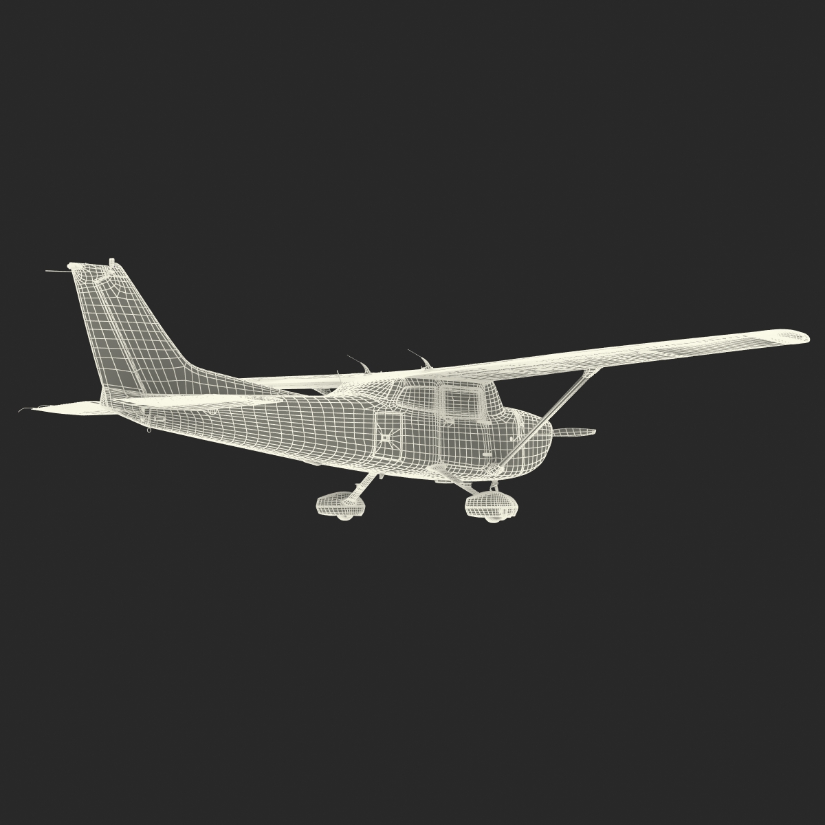 3D Cessna 172 Red Rigged