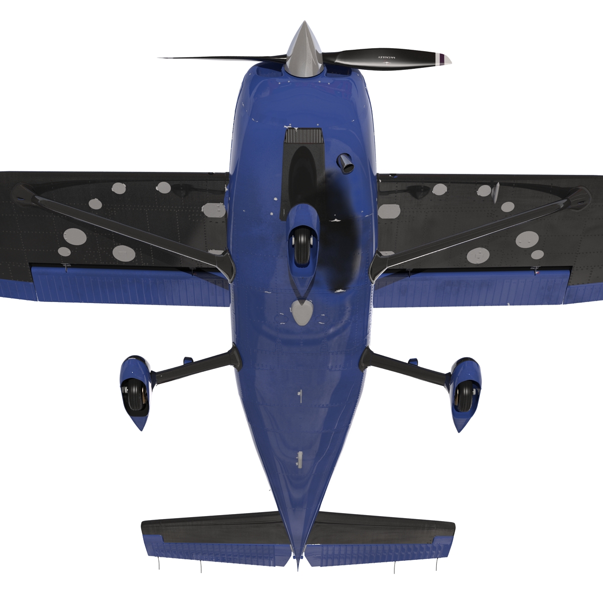 Cessna 172 Blue Rigged 3D