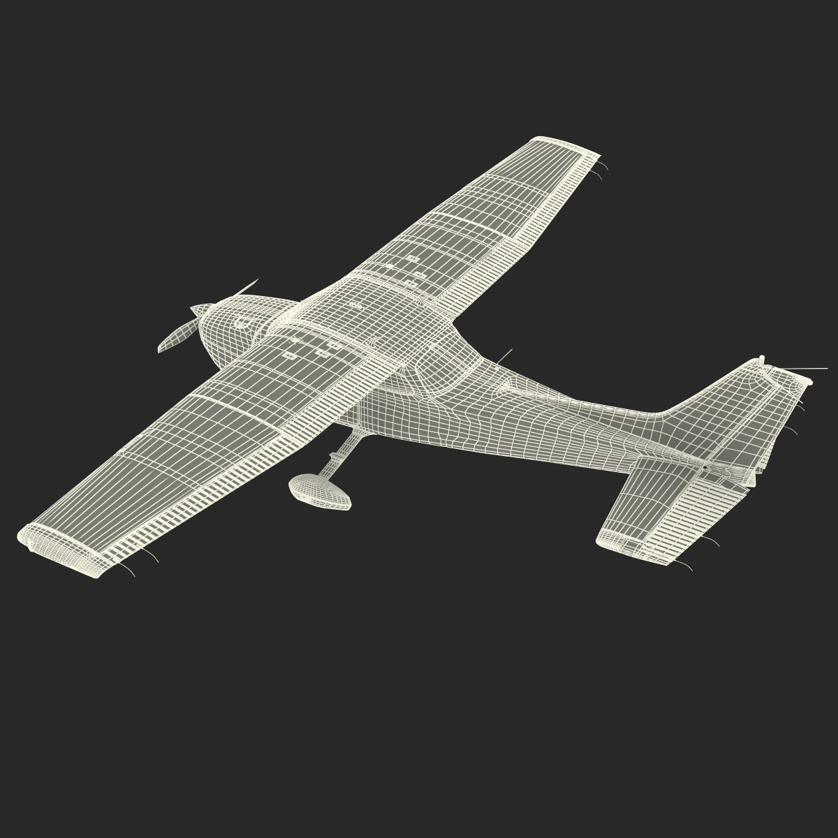 Cessna 172 Blue Rigged 3D