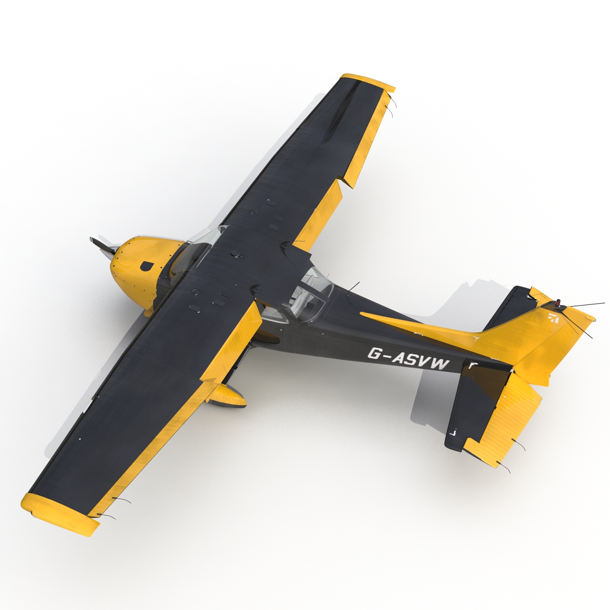 3D Cessna 172 Black Rigged model